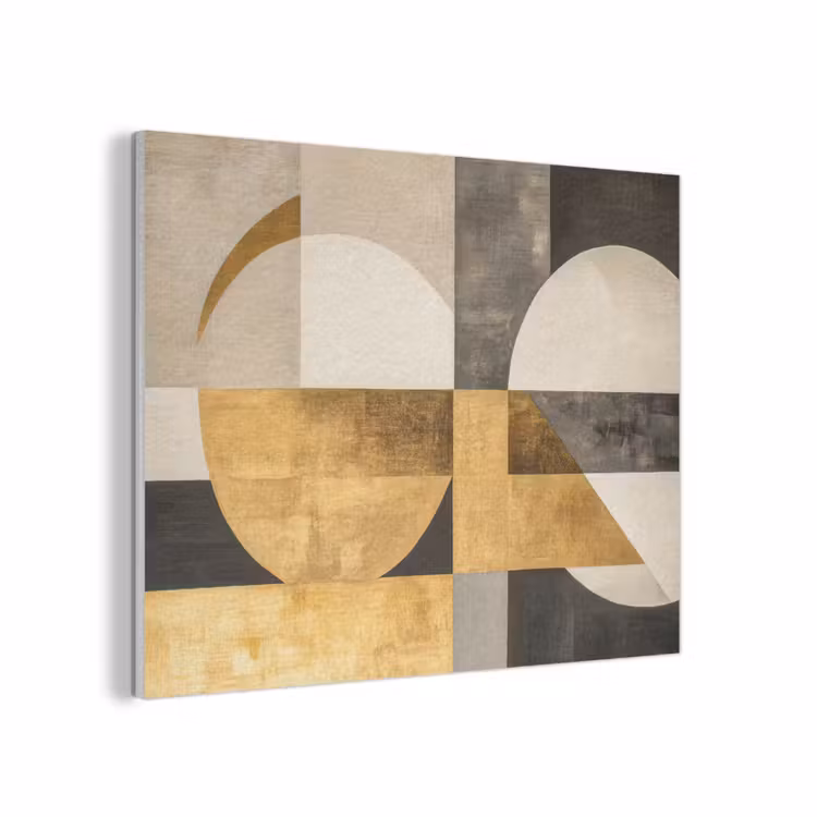 Abstract - Goud - Grijs - Vormen - Geometrisch PET vilt klein -3d