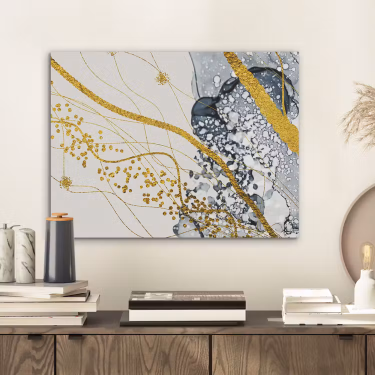 Abstract - Goud - Natuur - Kunst PET vilt klein -sfeer1