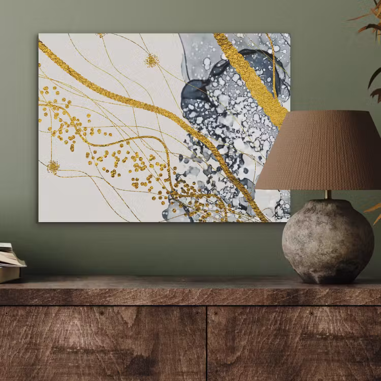 Abstract - Goud - Natuur - Kunst PET vilt klein -sfeer2