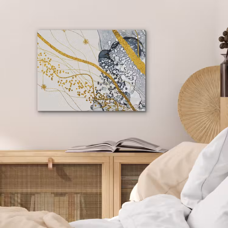 Abstract - Goud - Natuur - Kunst PET vilt klein -sfeer3