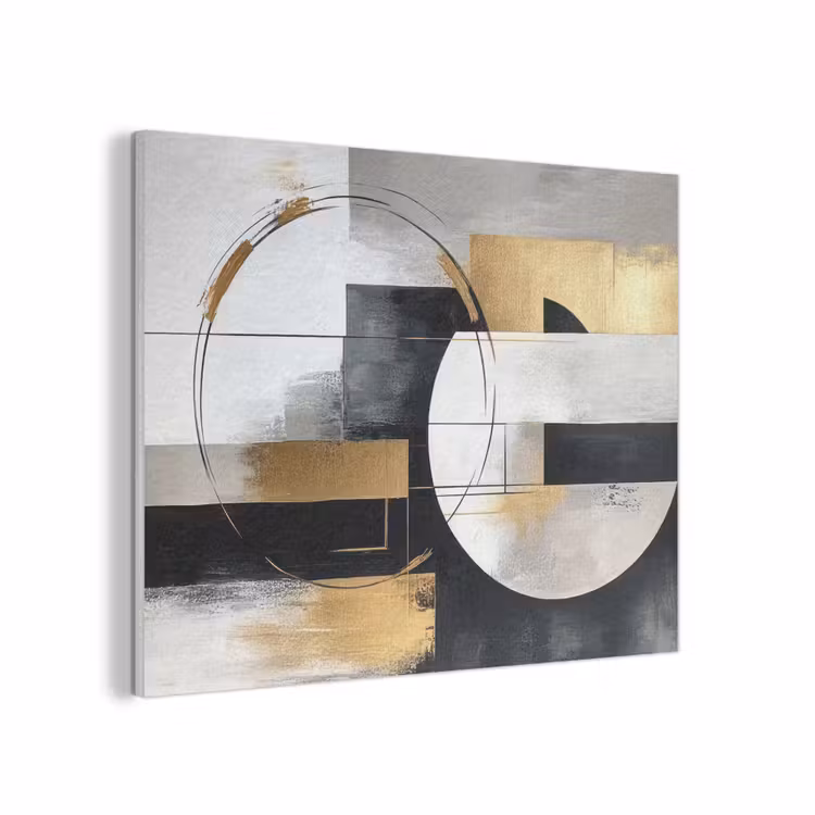 Abstract - Goud - Zilver - Vormen - Aesthetic PET vilt klein -3d