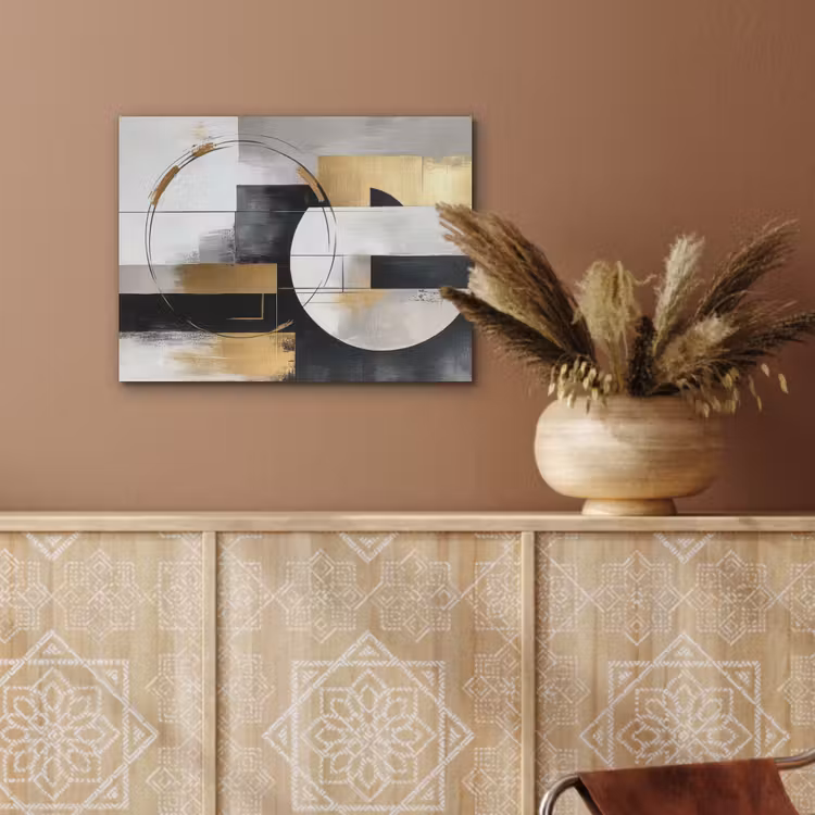 Abstract - Goud - Zilver - Vormen - Aesthetic PET vilt klein -sfeer4