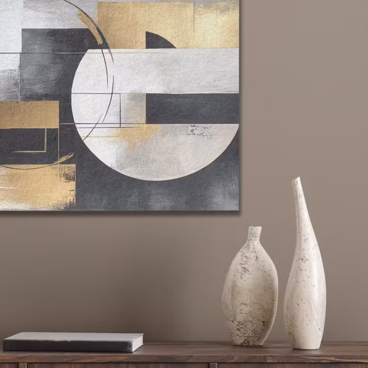 Abstract - Goud - Zilver - Vormen - Aesthetic PET vilt klein -sfeer6_closeup