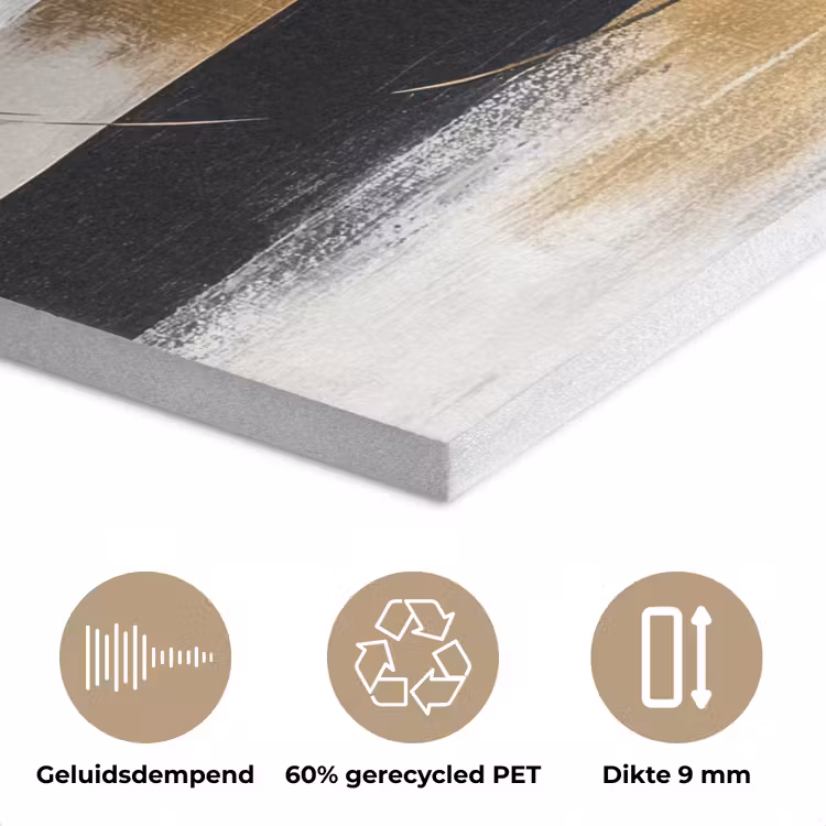 Abstract - Goud - Zilver - Vormen - Aesthetic PET vilt klein -closeup_NL
