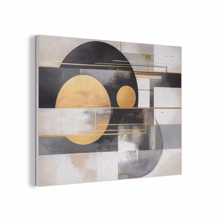 Abstract - Goud - Zilver - Vormen - Aesthetic - Modern PET vilt klein -3d