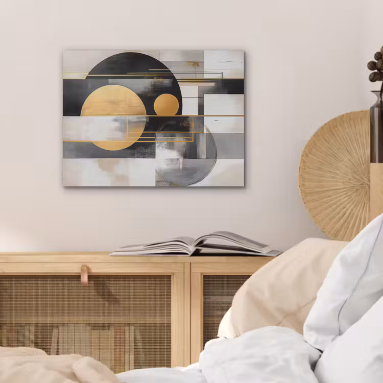 Abstract - Goud - Zilver - Vormen - Aesthetic - Modern PET vilt klein -sfeer3