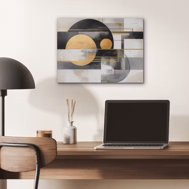 Abstract - Goud - Zilver - Vormen - Aesthetic - Modern PET vilt klein -sfeer5