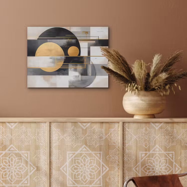 Abstract - Goud - Zilver - Vormen - Aesthetic - Modern PET vilt klein -sfeer4