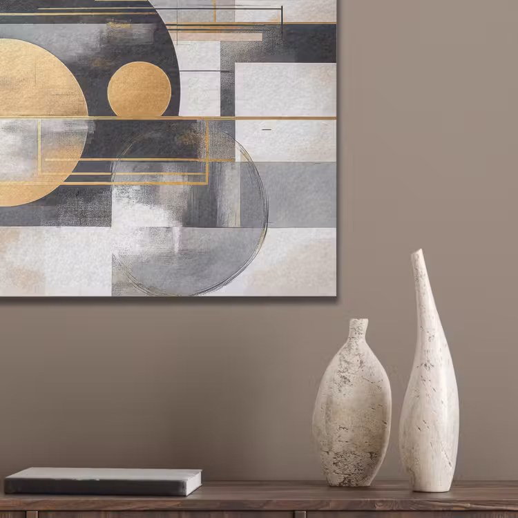 Abstract - Goud - Zilver - Vormen - Aesthetic - Modern PET vilt klein -sfeer6_closeup
