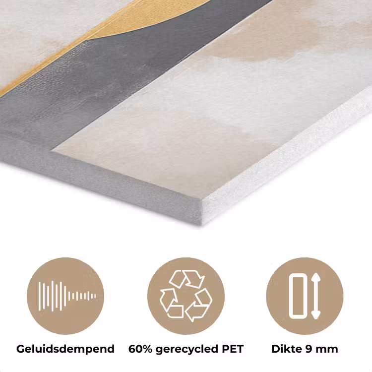 Abstract - Goud - Zilver - Vormen - Aesthetic - Modern PET vilt klein -closeup_NL