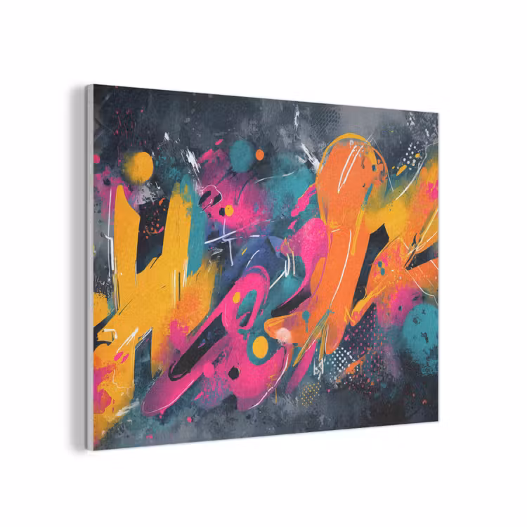 Abstract - Graffiti - Kleurrijk - Verfspatten PET vilt klein -3d