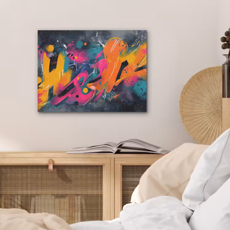 Abstract - Graffiti - Kleurrijk - Verfspatten PET vilt klein -sfeer3