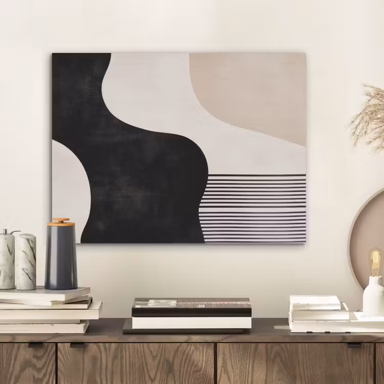 Abstract - Japandi - Beige - Modern PET vilt klein -sfeer1