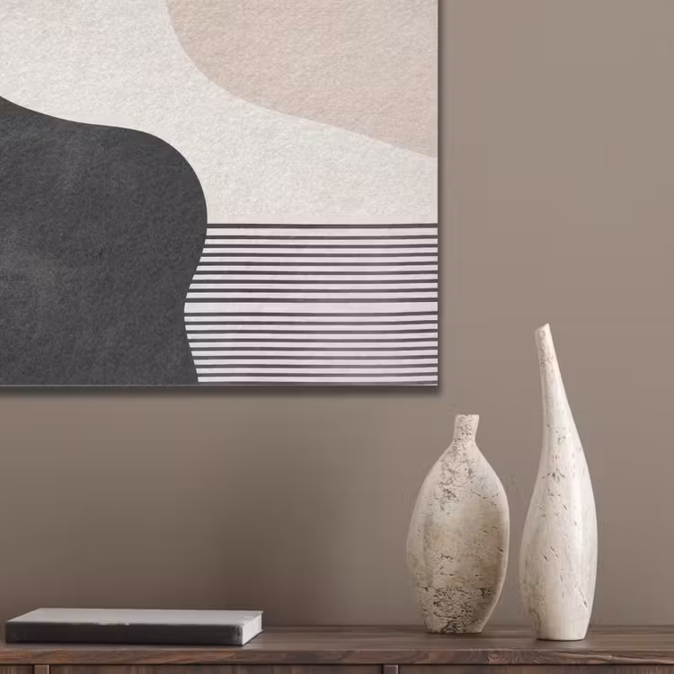 Abstract - Japandi - Beige - Modern PET vilt klein -sfeer6_closeup