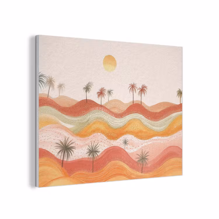 Abstract landschap - Palmbomen - Kleurrijk PET vilt klein -3d