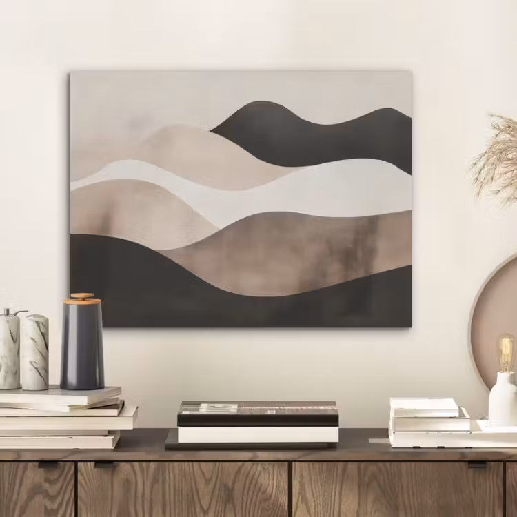 Abstract - Landschap - Golven - Crèmekleur PET vilt klein -sfeer1