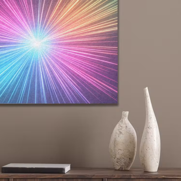 Abstract - Light - Burst - Modern - Colorful PET vilt klein -sfeer6_closeup