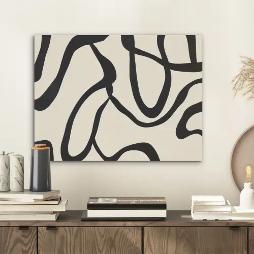 Abstract - Lijnen - Modern - Beige PET vilt klein -sfeer1