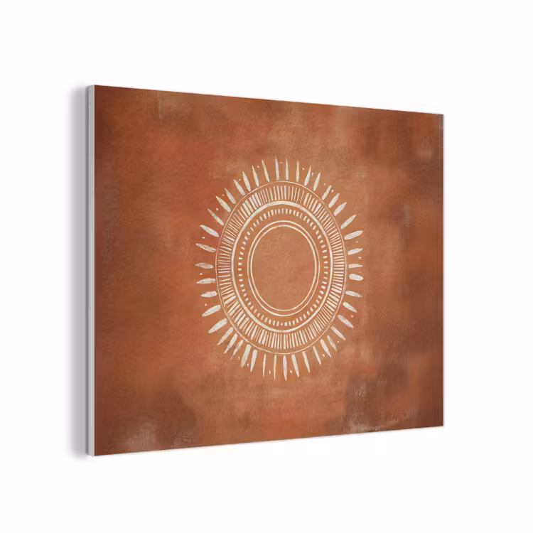 Abstract - Lijnen - Zonnestralen - Roodbruin PET vilt klein -3d
