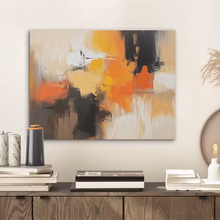 Abstract - Modern - Verflook - Herfst kleuren - Oranje PET vilt klein -sfeer1