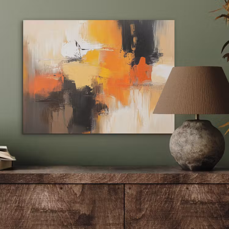Abstract - Modern - Verflook - Herfst kleuren - Oranje PET vilt klein -sfeer2