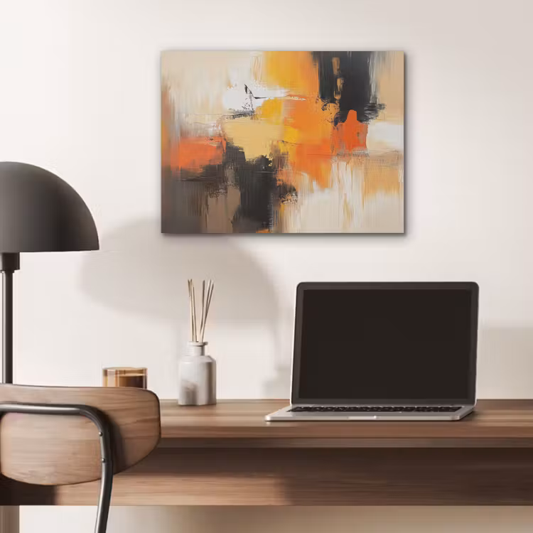 Abstract - Modern - Verflook - Herfst kleuren - Oranje PET vilt klein -sfeer5