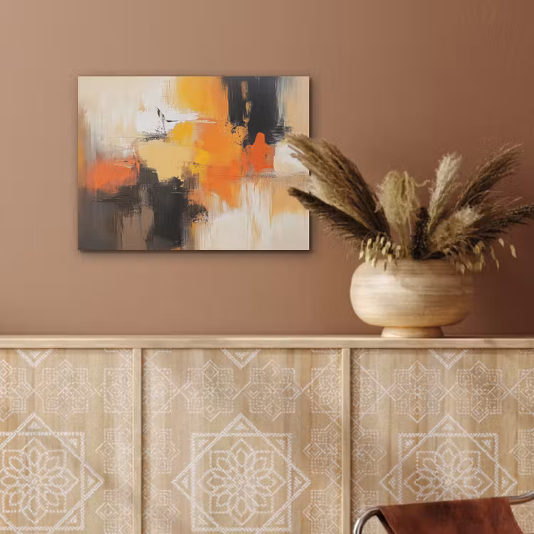 Abstract - Modern - Verflook - Herfst kleuren - Oranje PET vilt klein -sfeer4