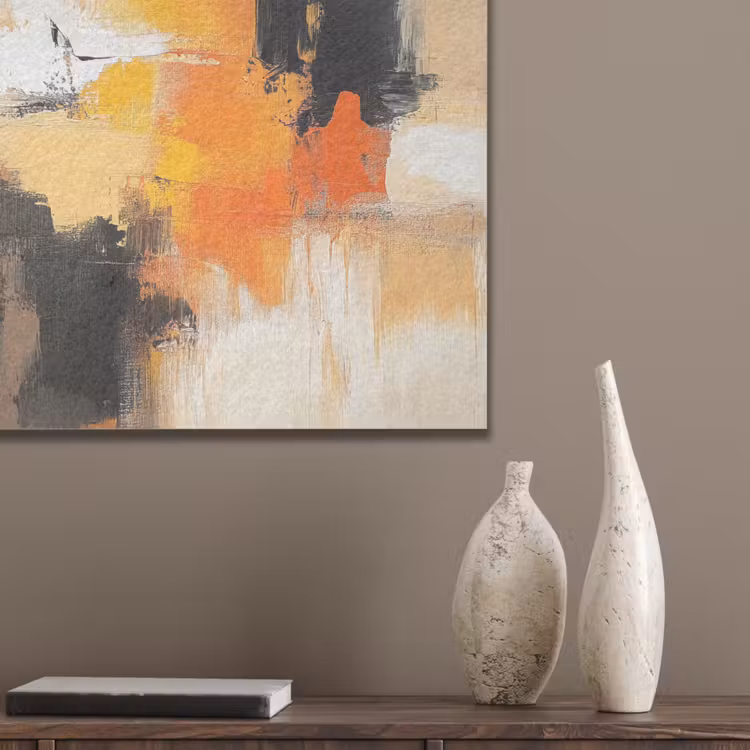 Abstract - Modern - Verflook - Herfst kleuren - Oranje PET vilt klein -sfeer6_closeup