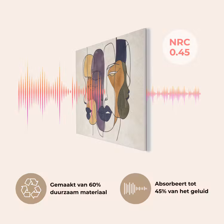 Abstract - Overlappende gezichten - Paars - Donkergroen PET vilt klein -USP_NL