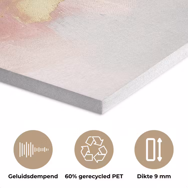 Abstract - Pastel kleuren - Goud - Modern - Aesthetic PET vilt klein -closeup_NL