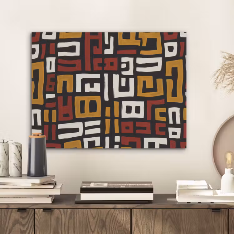 Abstract - Patroon - Rood PET vilt klein -sfeer1