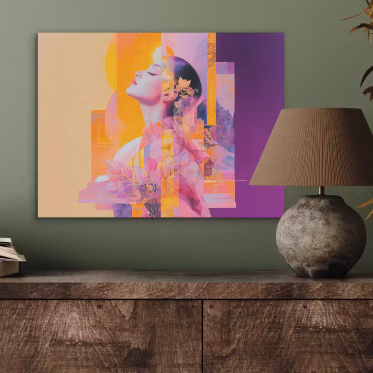 Abstract - Portret - Vrouw - Kleurrijk PET vilt klein -sfeer2