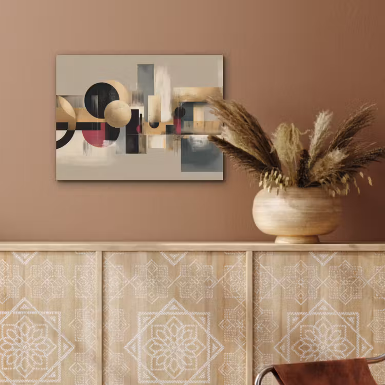 Abstract - Vormen - Beige - Texturen PET vilt klein -sfeer4