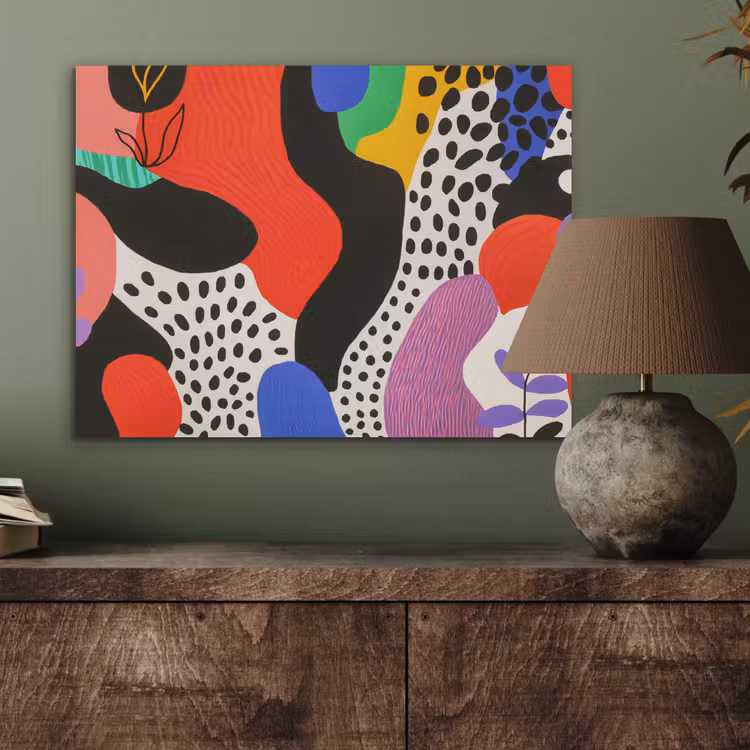 Abstract - Vormen - Kleuren - Stippen PET vilt klein -sfeer2