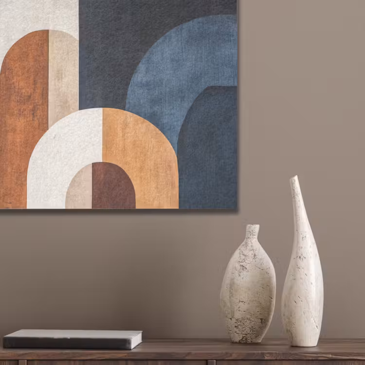 Abstract - Vormen - Donkerblauw PET vilt klein -sfeer6_closeup
