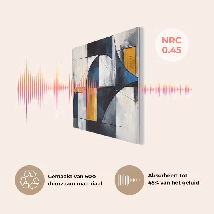 Abstract - Vormen - Goud - Blauw - Geometrisch PET vilt klein -USP_NL