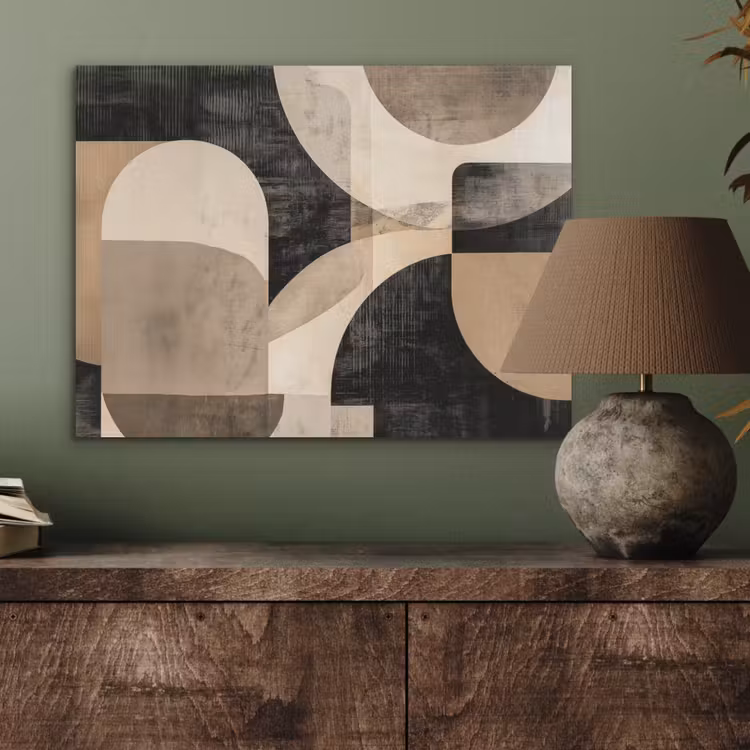 Abstract - Vormen - Modern - Beige PET vilt klein -sfeer2