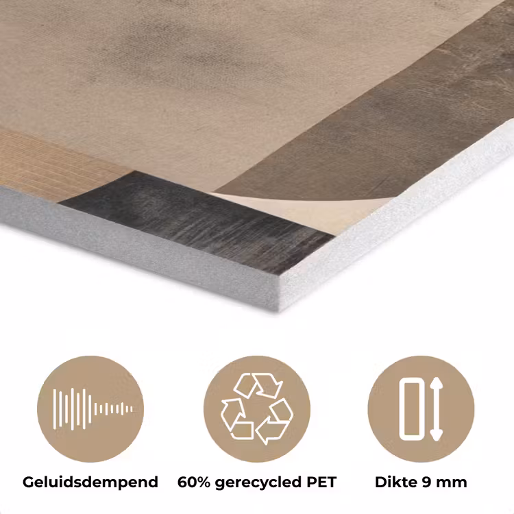 Abstract - Vormen - Modern - Beige PET vilt klein -closeup_NL
