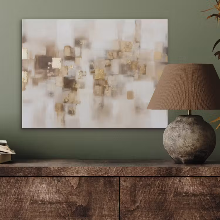 Abstracte vierkanten - Aardetonen - Mistig PET vilt klein -sfeer2