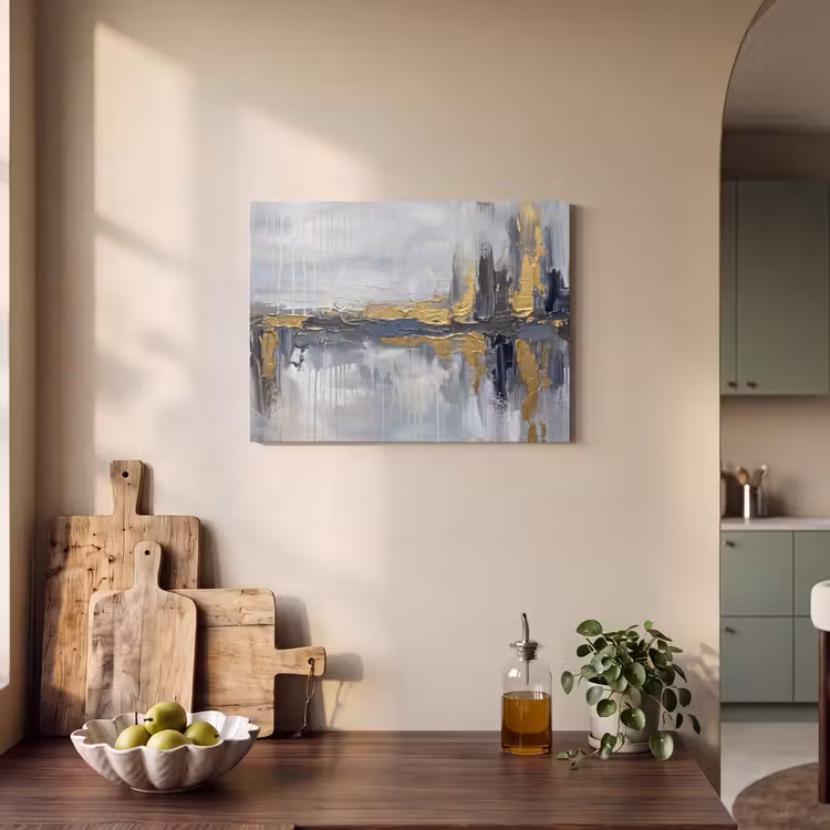 Abstract - Structuur - Goud - Grijs - Modern PET vilt klein -sfeer2