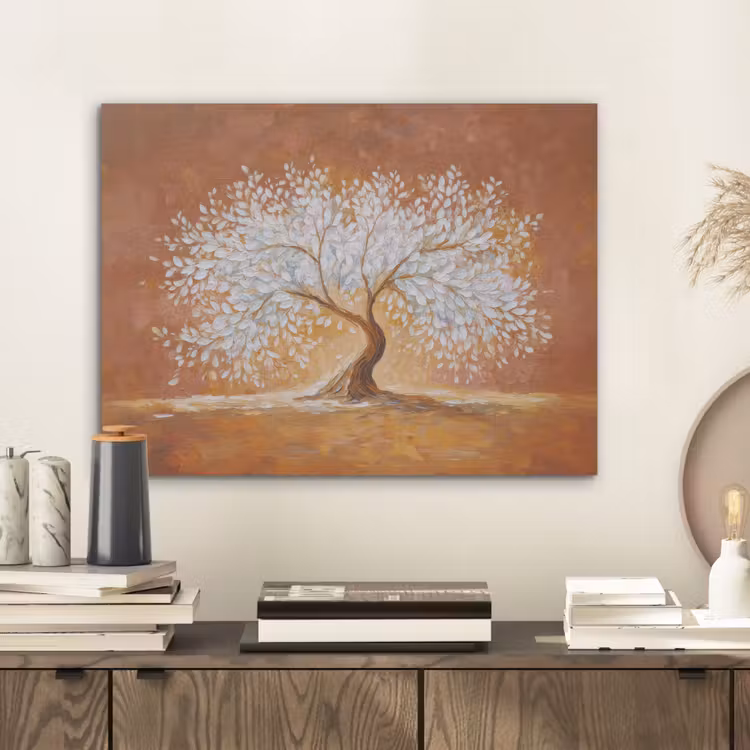 Abstract - Boom - Wit - Bladeren PET vilt klein -sfeer1