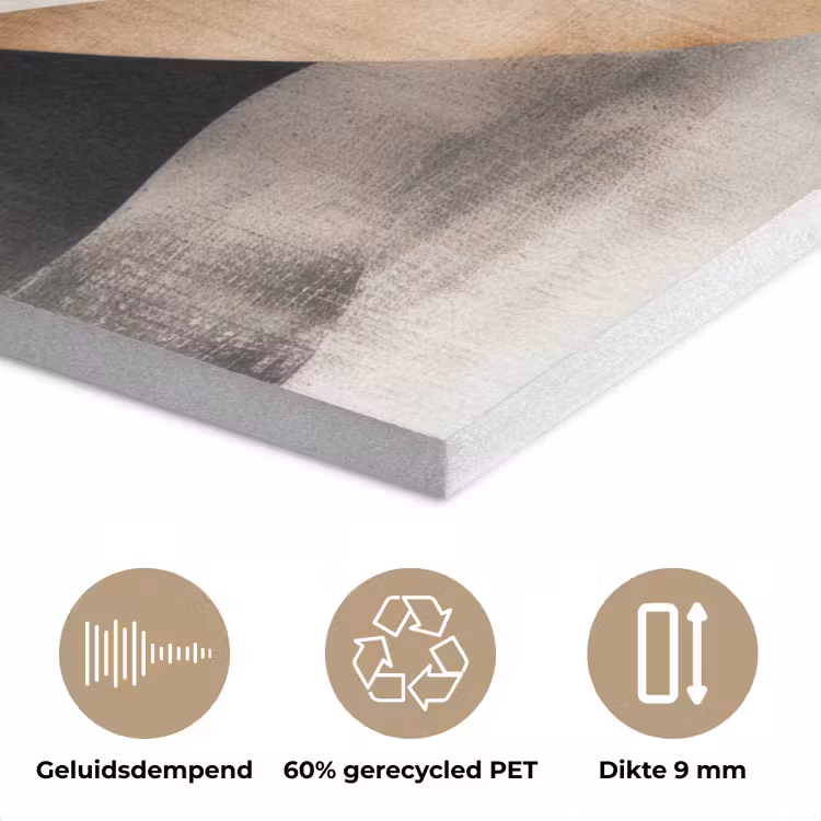 Abstract - Golven - Zwart - Verweerd PET vilt klein -closeup_NL