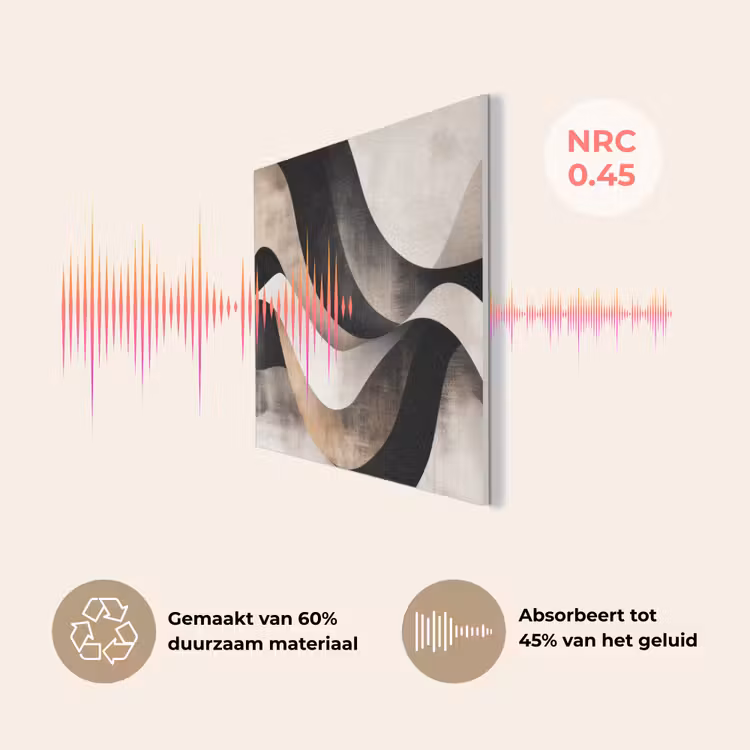 Abstract - Golven - Zwart - Verweerd PET vilt klein -USP_NL