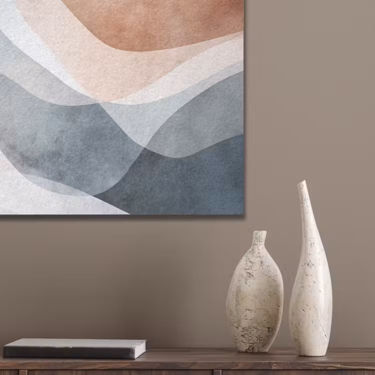 Abstract - Golven - Blauw PET vilt klein -sfeer6_closeup