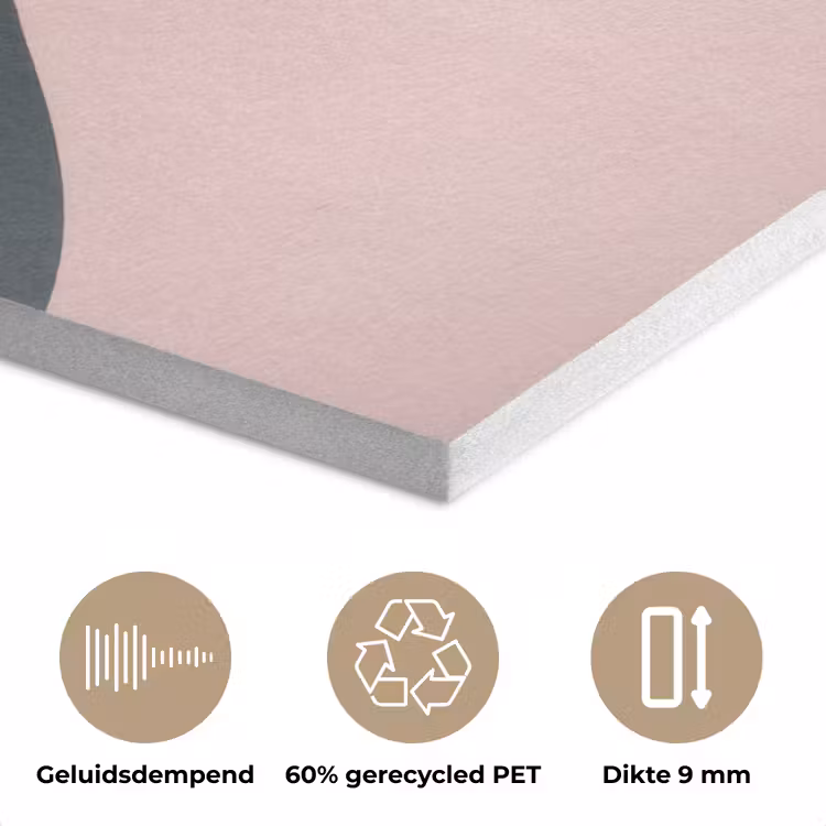 Abstract - Golven - Sierlijk - Roze PET vilt klein -closeup_NL