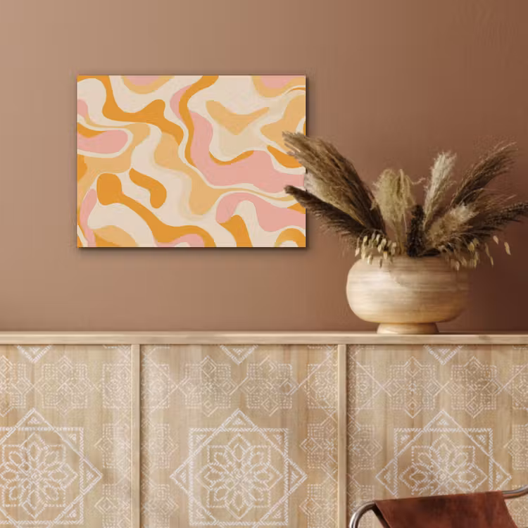 Abstract - Golvend - Oranje PET vilt klein -sfeer4