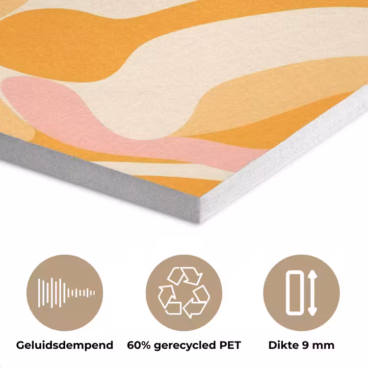 Abstract - Golvend - Oranje PET vilt klein -closeup_NL