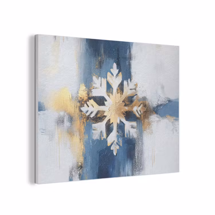 Abstract - Winter - Sneeuwvlok - Sneeuw - Goud PET vilt klein -3d