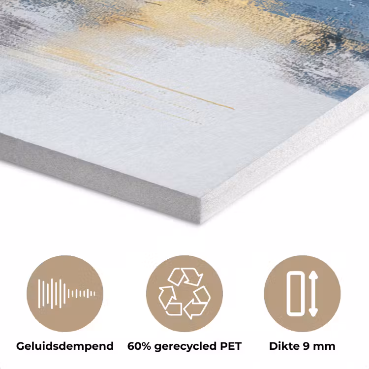 Abstract - Winter - Sneeuwvlok - Sneeuw - Goud PET vilt klein -closeup_NL
