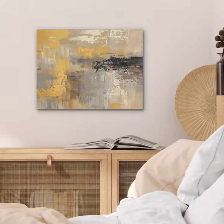Abstract - Geel - Modern - Beige PET vilt klein -sfeer3